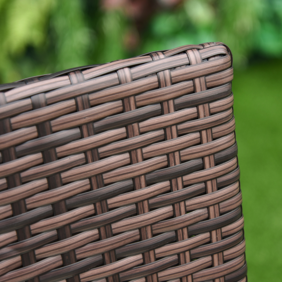 Outsunny 2-Seater Outdoor Rattan Armchair with Armrests and Cushions, Mixed Brown