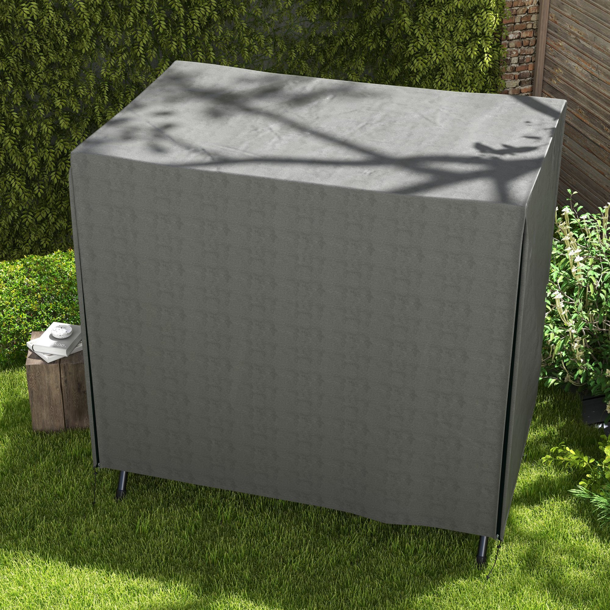 Outsunny Large Outdoor Swing Chair Cover, Dark Grey, Oxford Fabric, Garden Furniture Protector for 3-Seater Patio Swing Chair