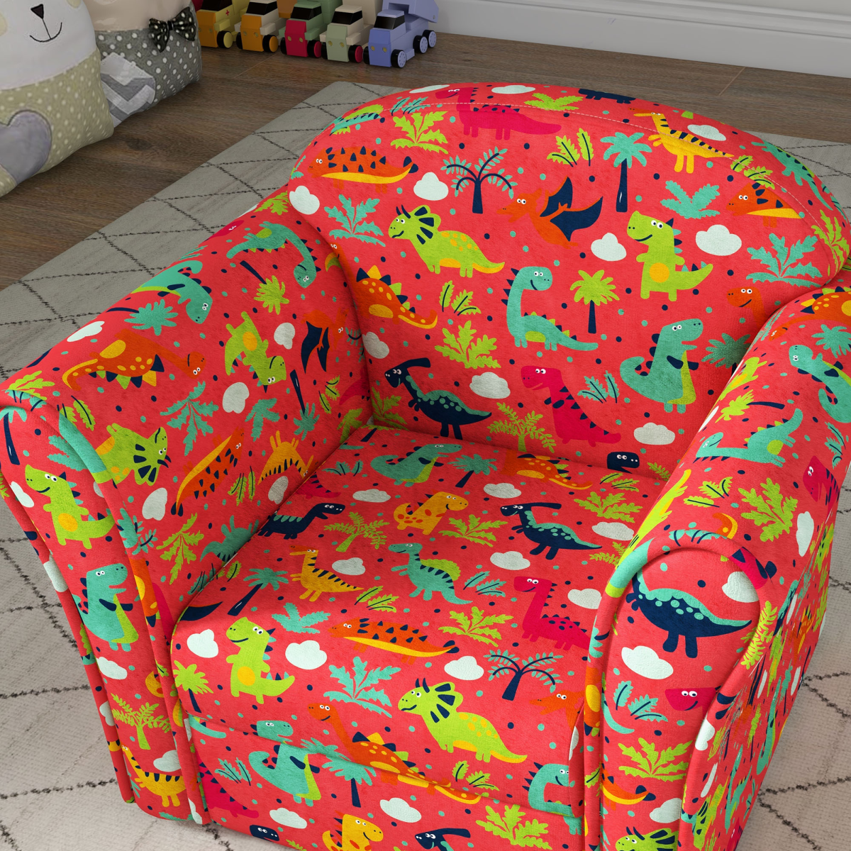 AIYAPLAY Kids Dinosaur Sofa Chair for Toddlers, Red