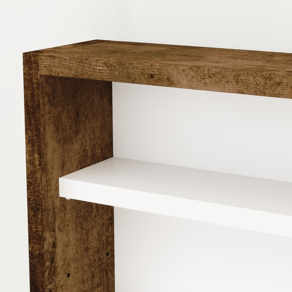 HOMCOM 5-Tier Wall Display Shelf Cabinet with Glass Doors, Rustic Brown