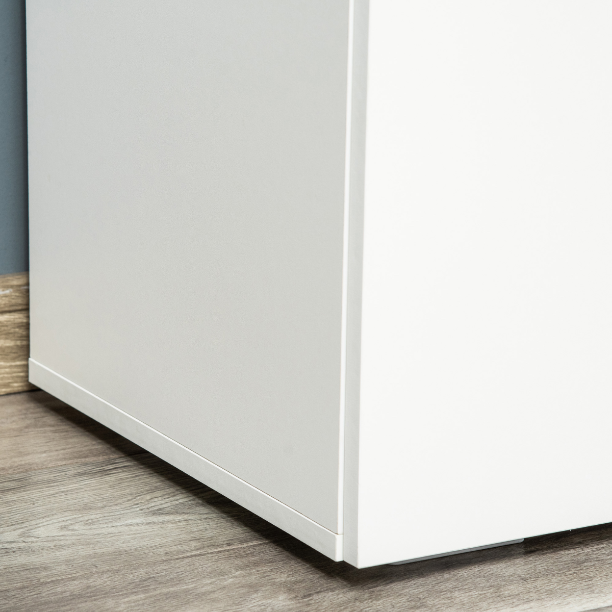 Freestanding Storage Cabinet with 2 Shelves, Wooden Sideboard, White