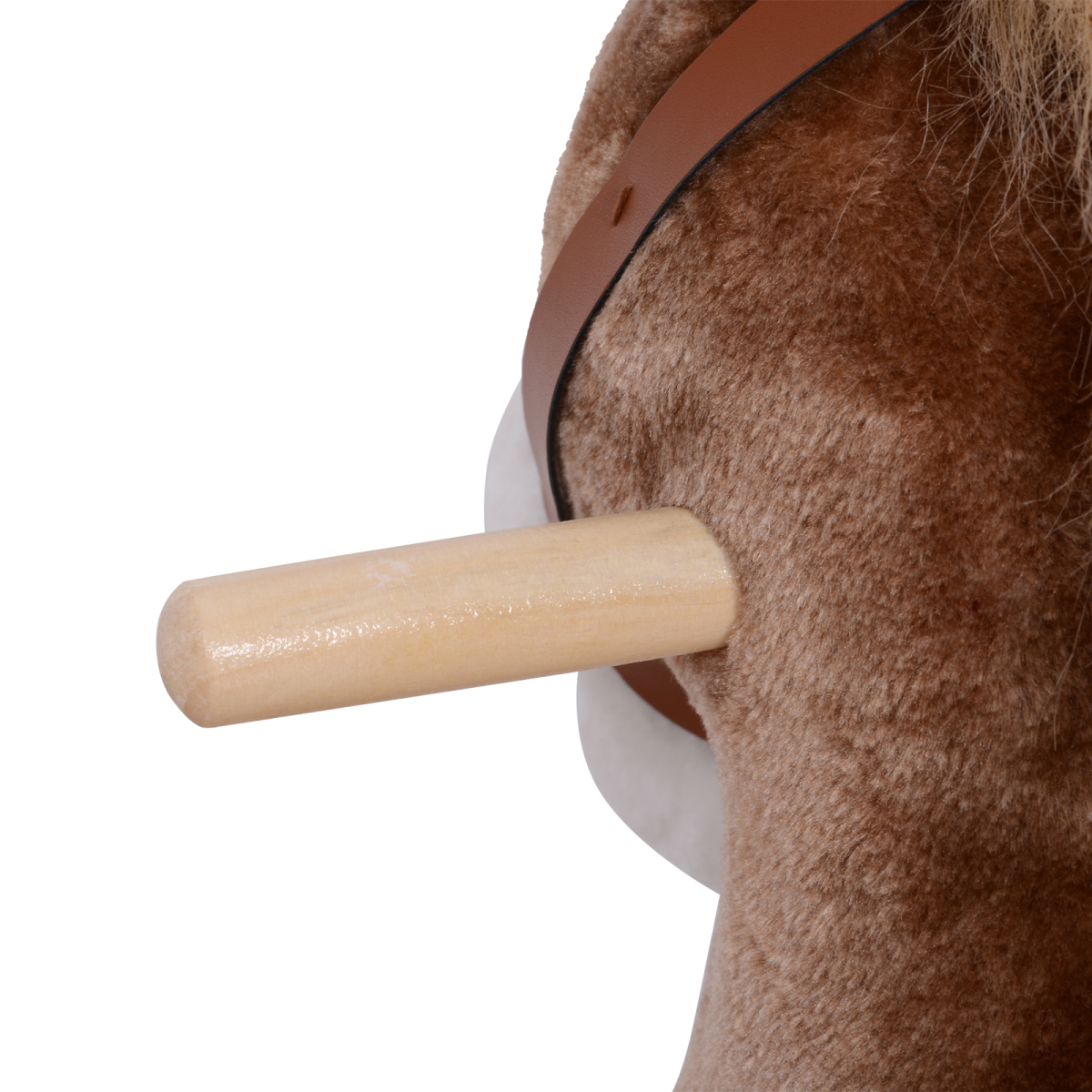 HOMCOM Kids Wooden Plush Rocking Horse Ride-On Toy, Age 3+