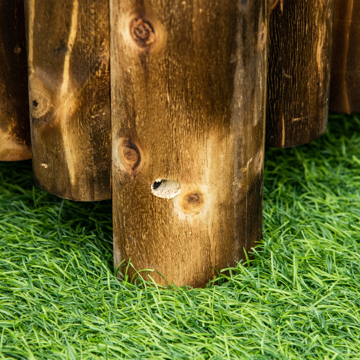 Outsunny Fir Wood Plant Pot Flower Bed, 100 x 40 x 40 cm, 4 Wooden Feet