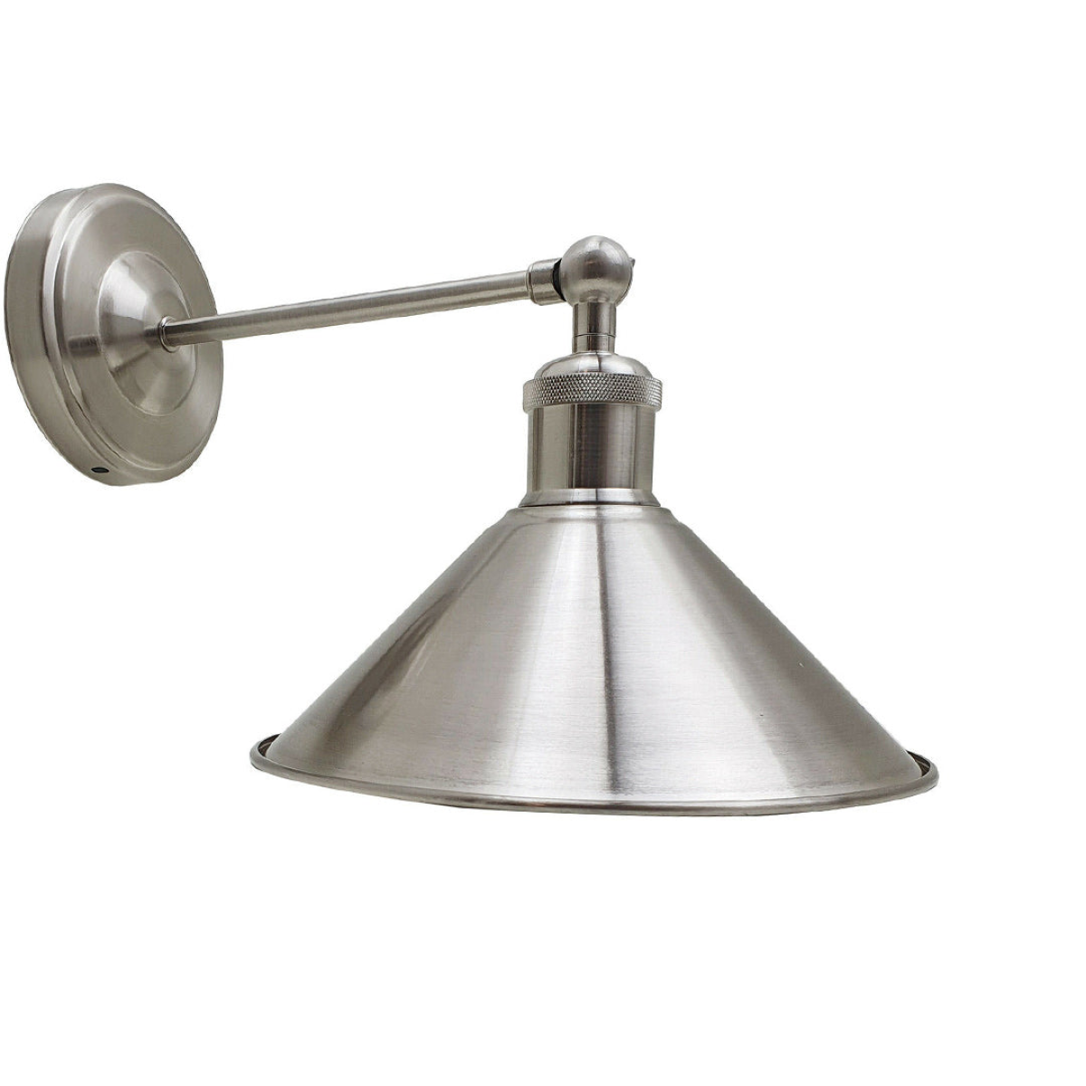 Satin Nickel Adjustable Vintage Industrial E27 Wall Sconce