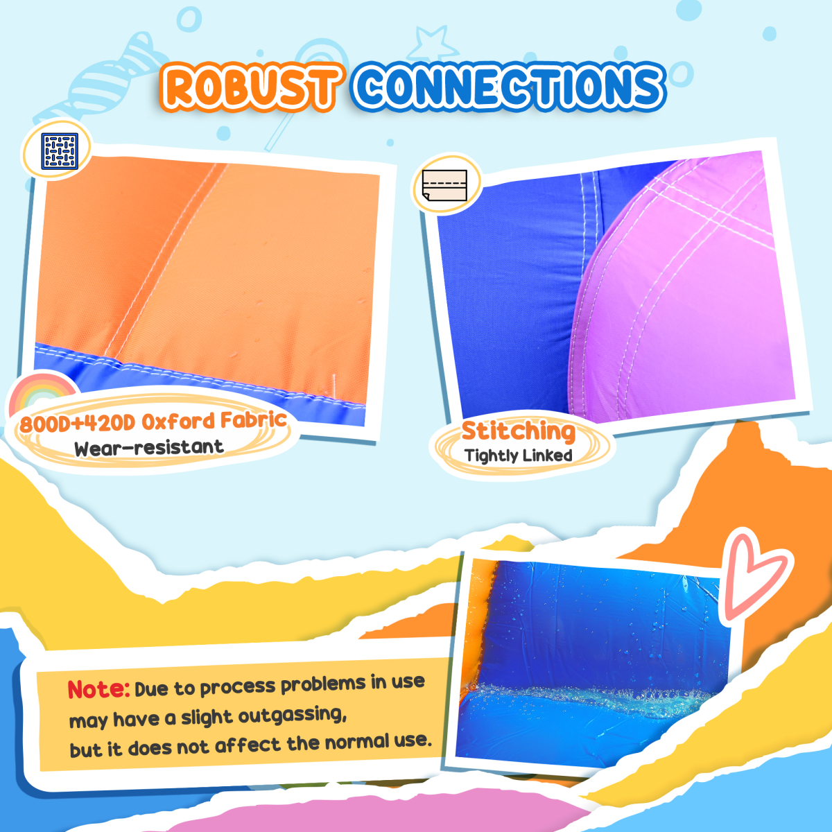 Kids Bouncy Castle Trampoline with Pool, Net & Blower, 3-8 Years