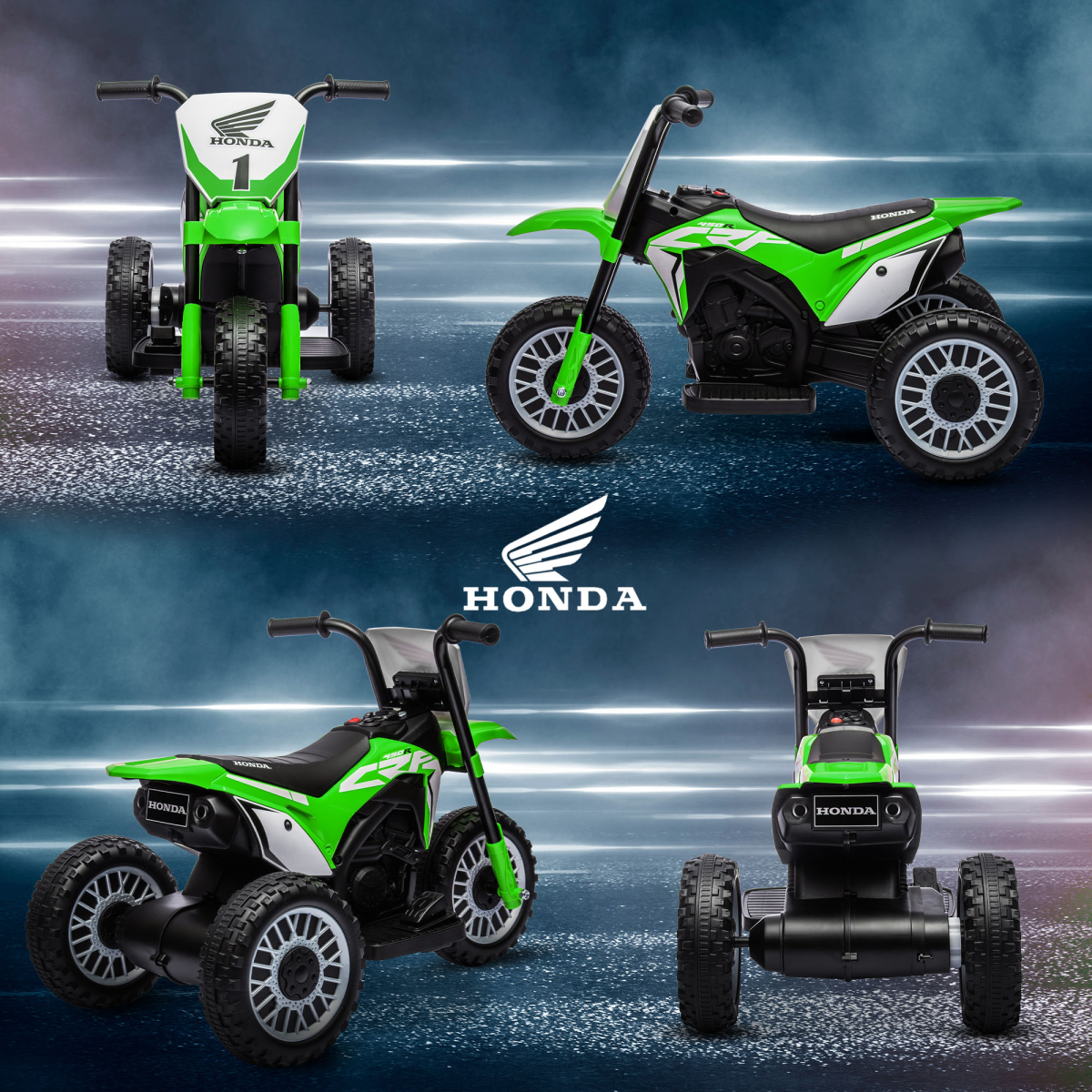 HOMCOM Honda CRF450RL 6V Kids Electric Motorbike with Horn, Green