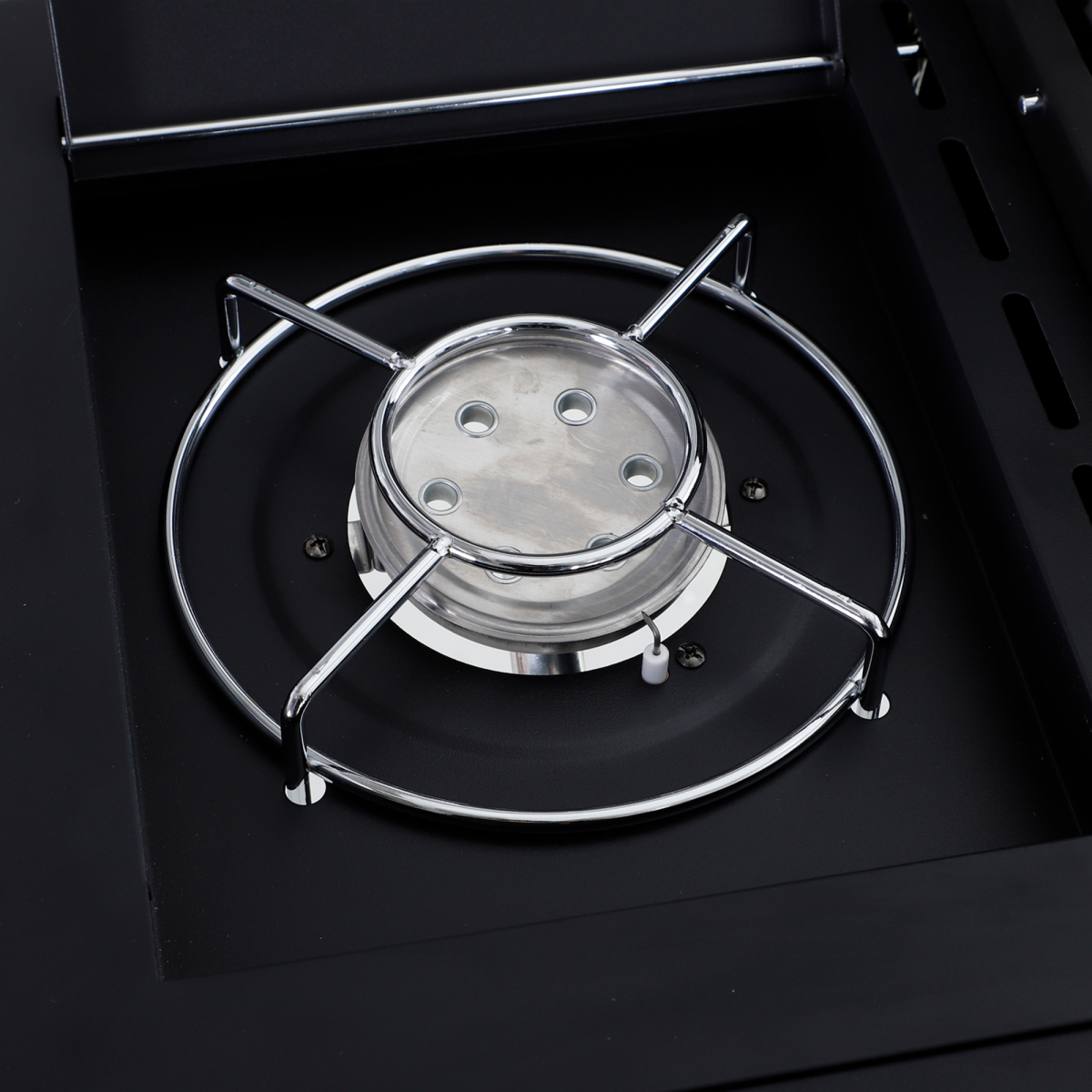 Outsunny 4+1 Gas BBQ Grill with 4 Stainless Steel Burners, Aluminium Side Burner, Lid, Thermometer, Wheels, Steel Black