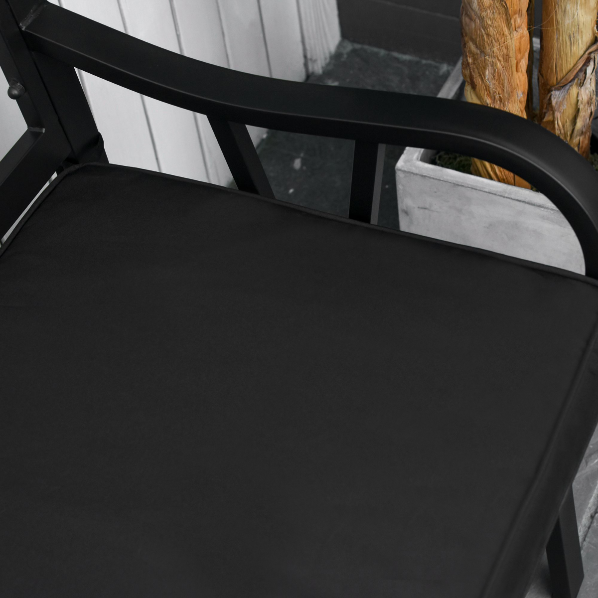 Outsunny Garden Bench Cushion 2 Seater Seat Pad, Black