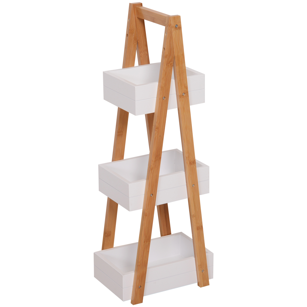 HOMCOM Bathroom A-Shape 3-Tier Bamboo Rack