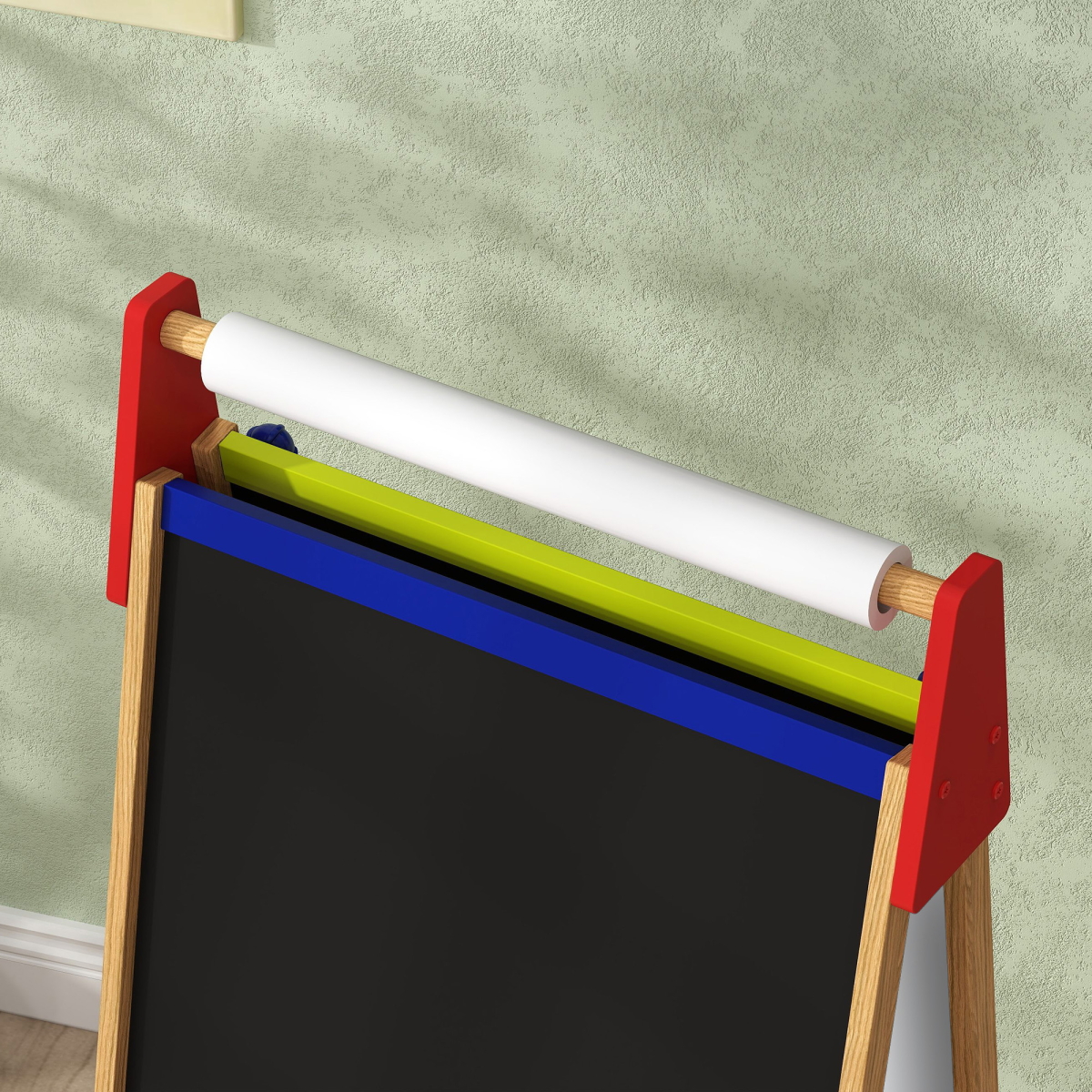 AIYAPLAY 3-in-1 Adjustable Kids Easel with Paper Roll and Storage Shelf
