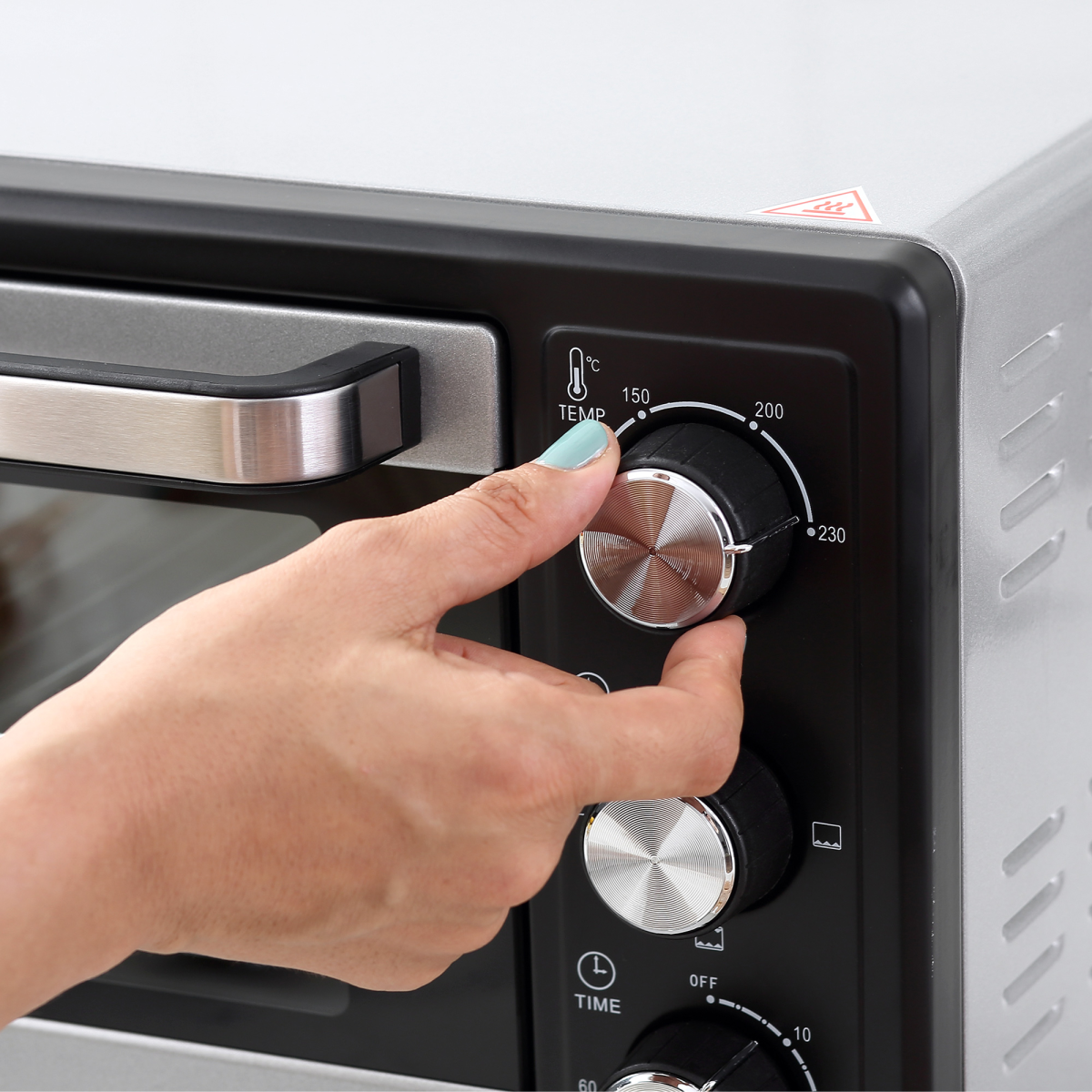 HOMCOM 16L Mini Oven with Grill, 1400W Toaster Oven, Adjustable Temperature, 0-60 Min Timer