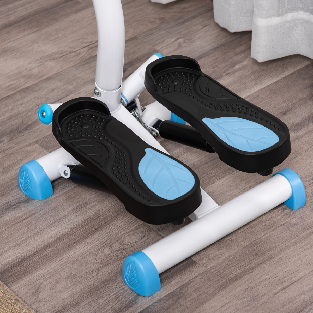 Height Adjustable Twister Step Machine with LCD Screen, Blue