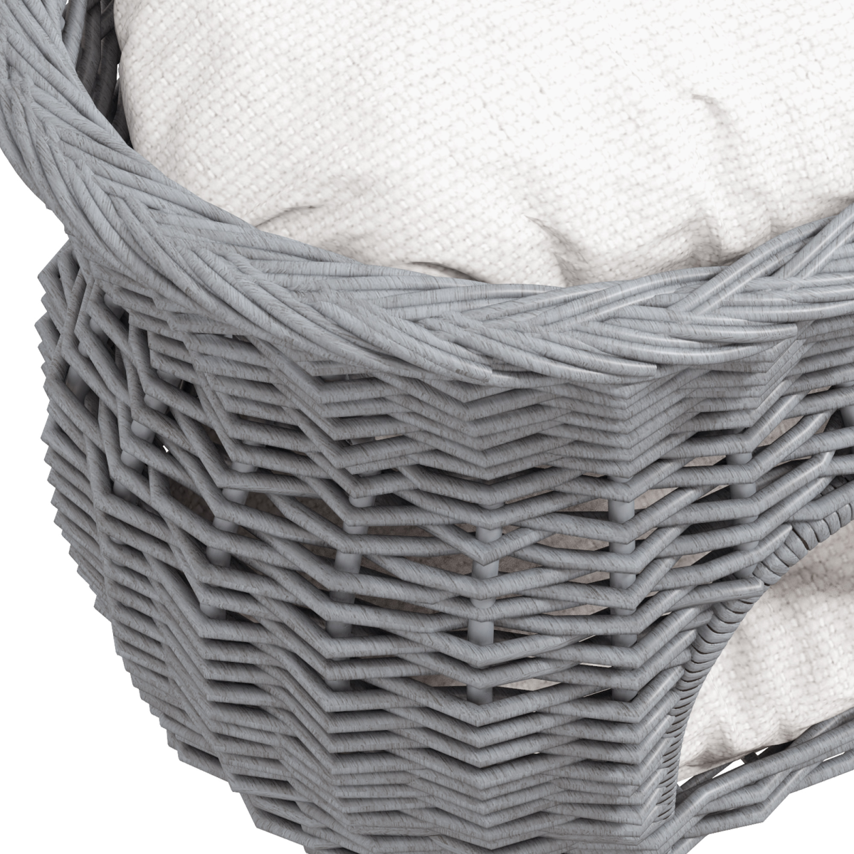 PawHut 2-Tier Elevated Willow Pet Cushion Bed with Washable Cushions, Grey