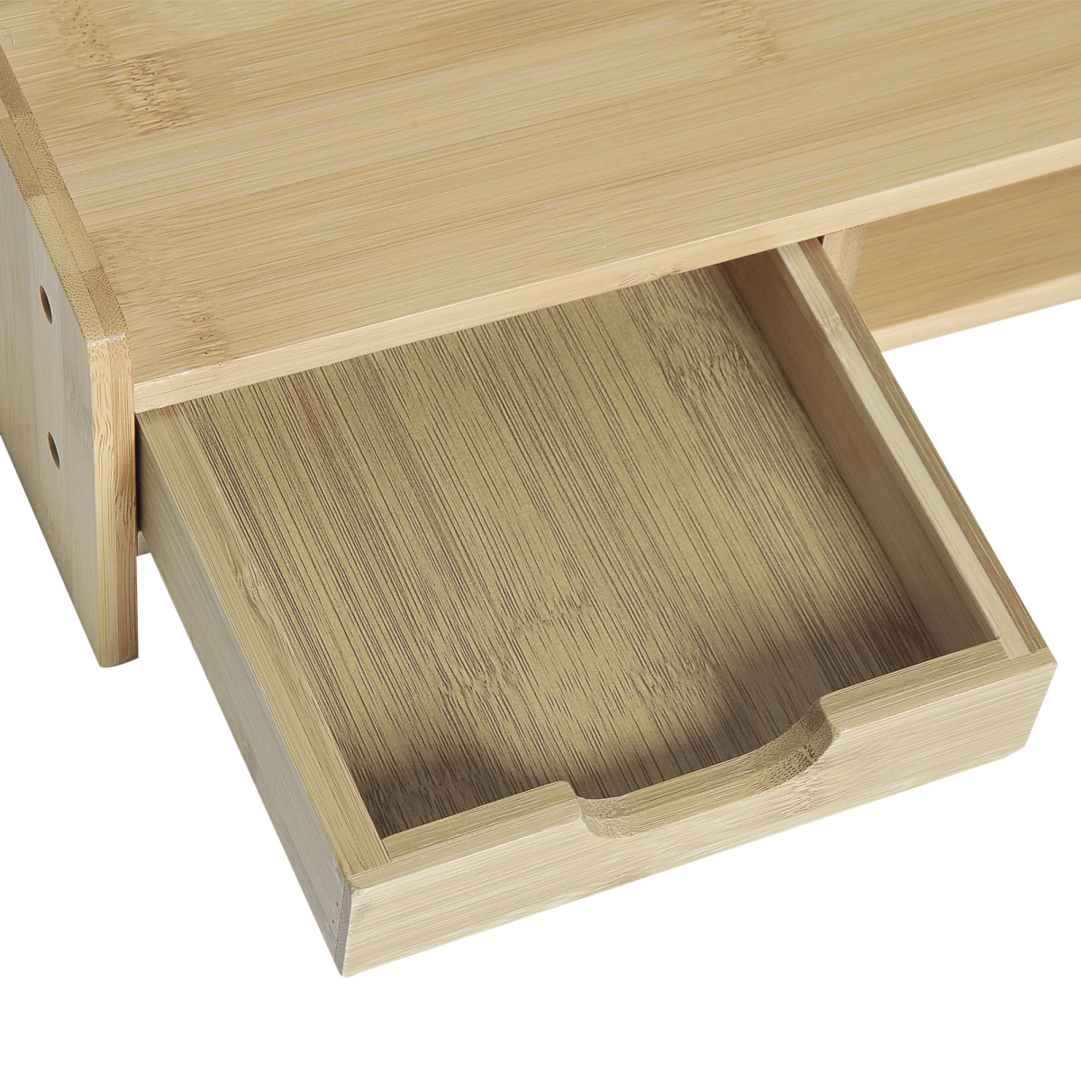 HOMCOM Bamboo Monitor Riser Desk Organizer with Drawer