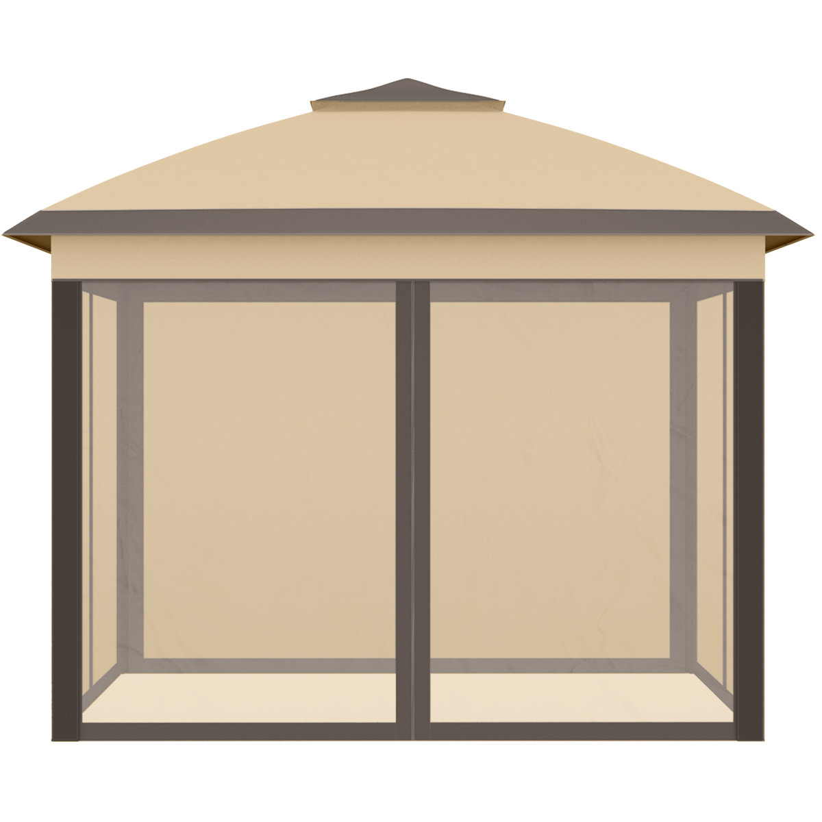 Outsunny Pop Up Gazebo, Height Adjustable Canopy Tent with Carrying Bag, Beige