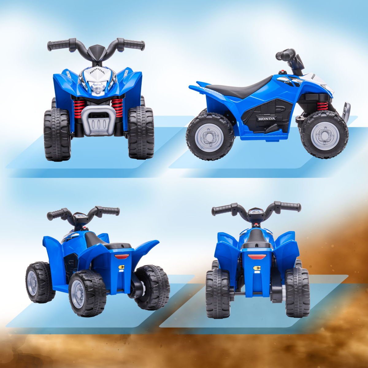 AIYAPLAY Honda Licensed Kids 6V Electric ATV Ride-On, Blue
