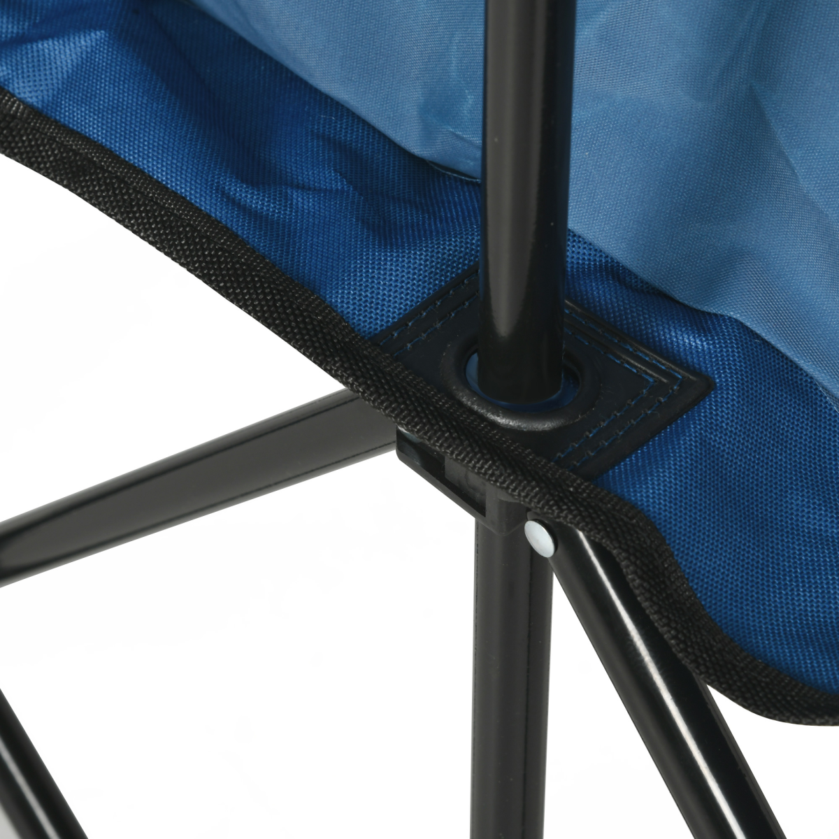 Outsunny 6-Seat Folding Bench Multi Deck Chair with Cup Holders, Folding Steel Frame, Blue