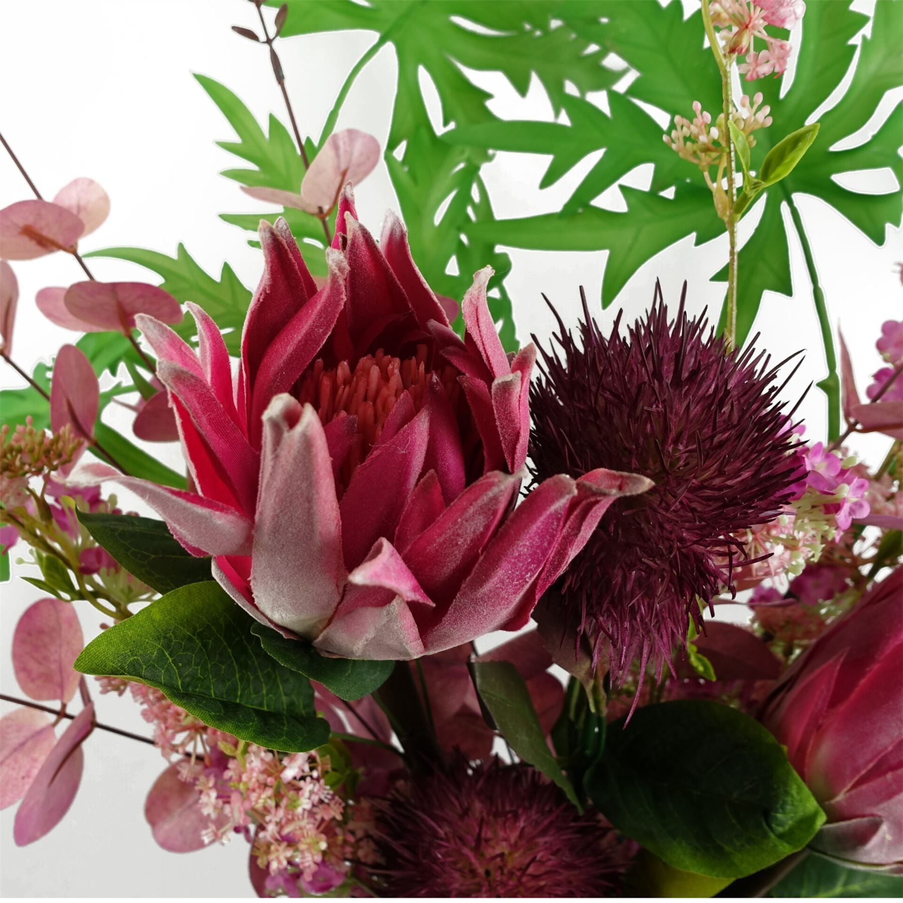 Leaf Pack of 6 70cm Purple Globe Thistle Artificial Flower Stems