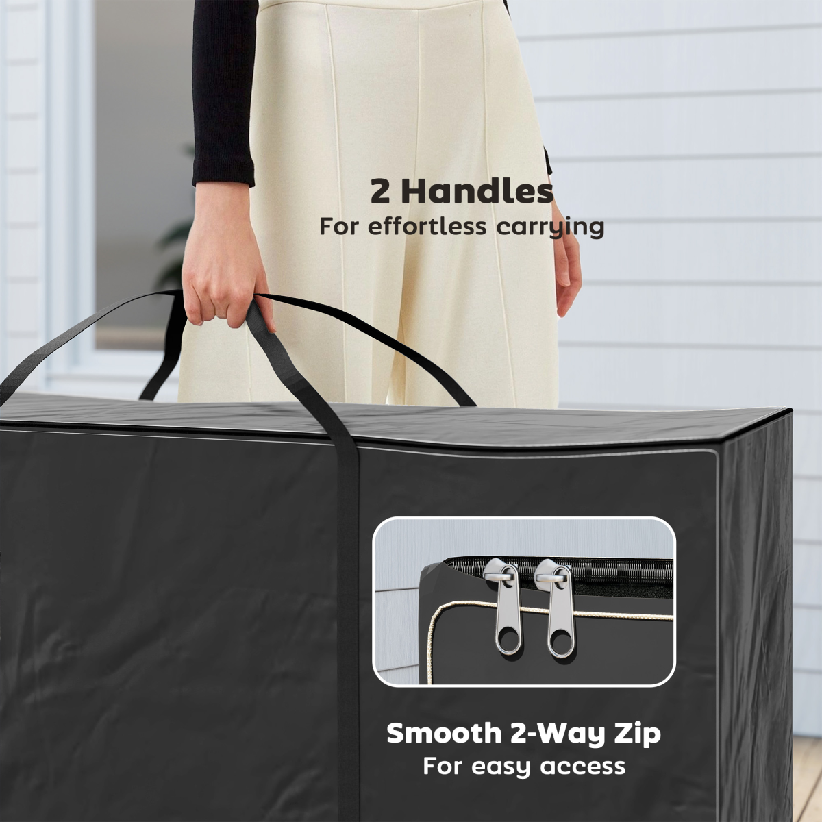 Outsunny 720L Waterproof Garden Cushion Storage Bag, 600D Oxford