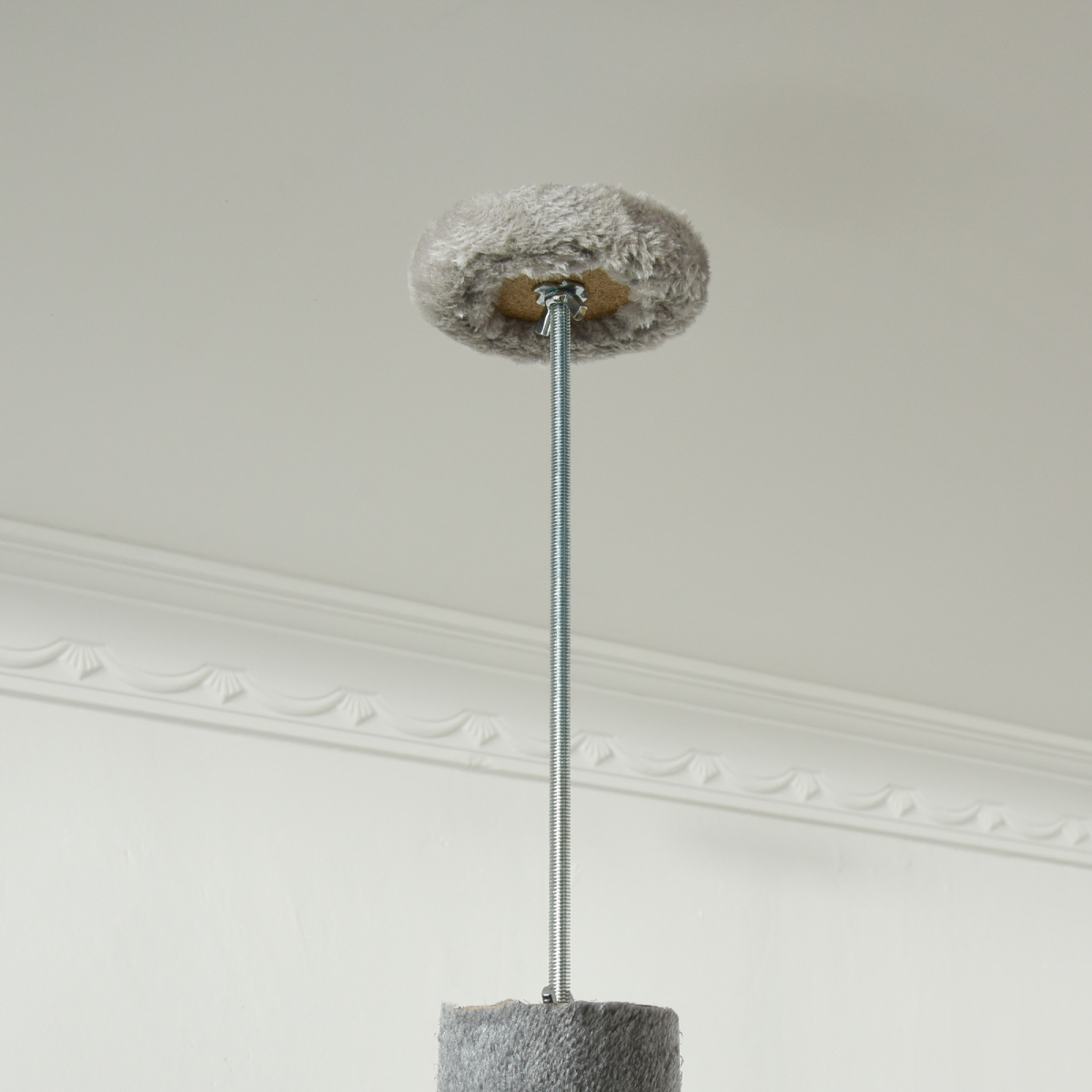 PawHut Four-Layer Cat Tree with Plush Cat Box, Scratching Post and Toy Balls, Light Grey