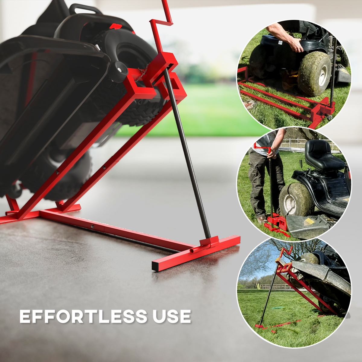HOMCOM Foldable Steel Lawn Mower & ATV Maintenance Lift, 400 kg