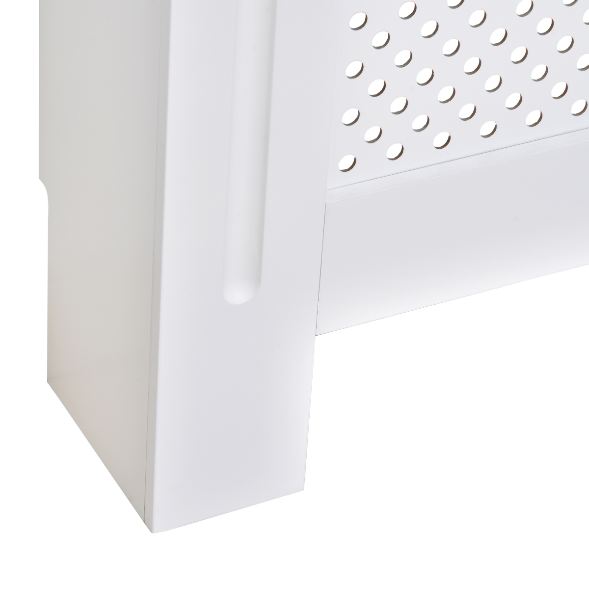 HOMCOM 78Lx19Wx82Hcm White MDF Radiator Cover with Decorative Grill Style and Storage Top, Wall-Mounted Heating Cabinet, Assembly Required
