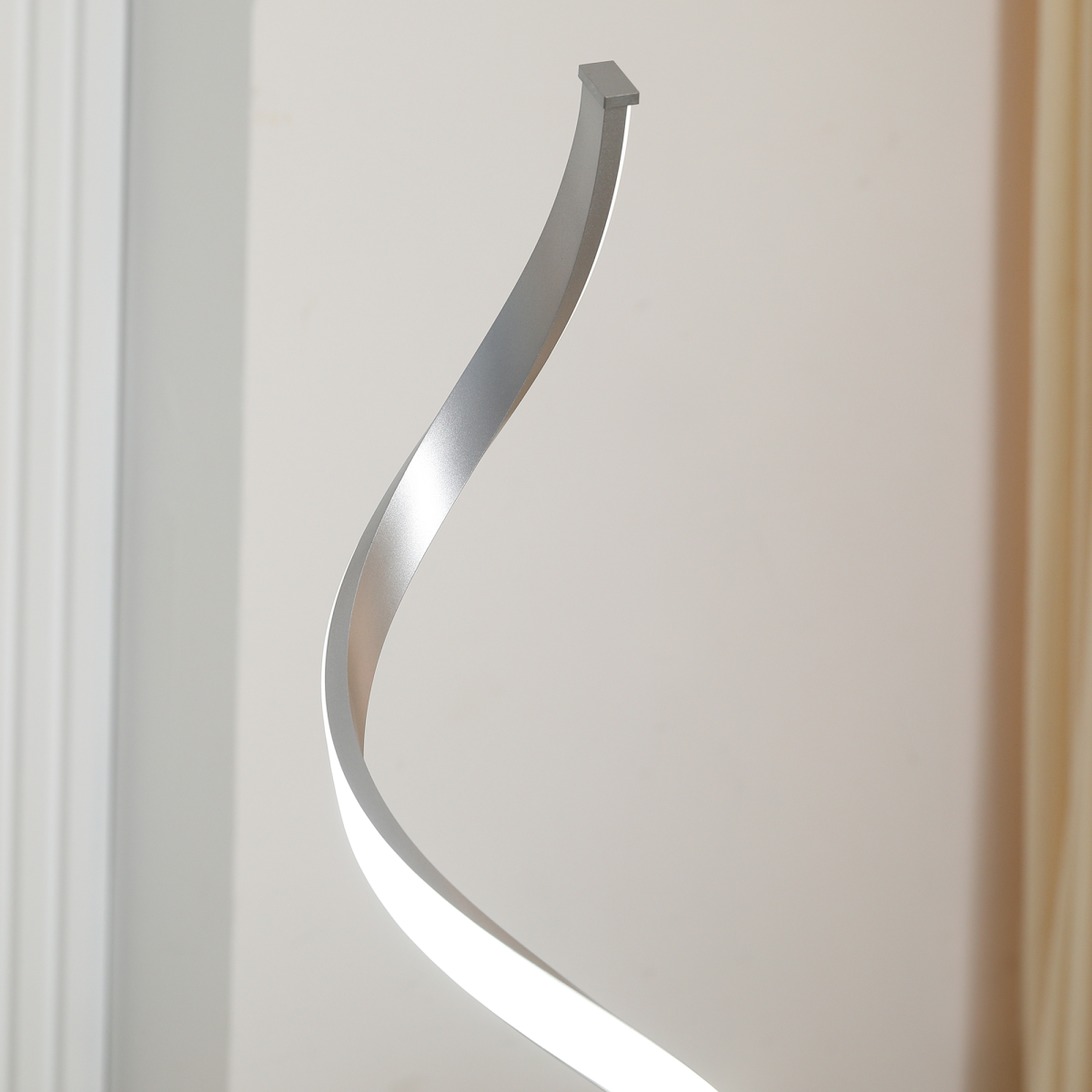 Spiral Floor Lamp, 3 Colour Temperature LED Standing Lamp, Silver