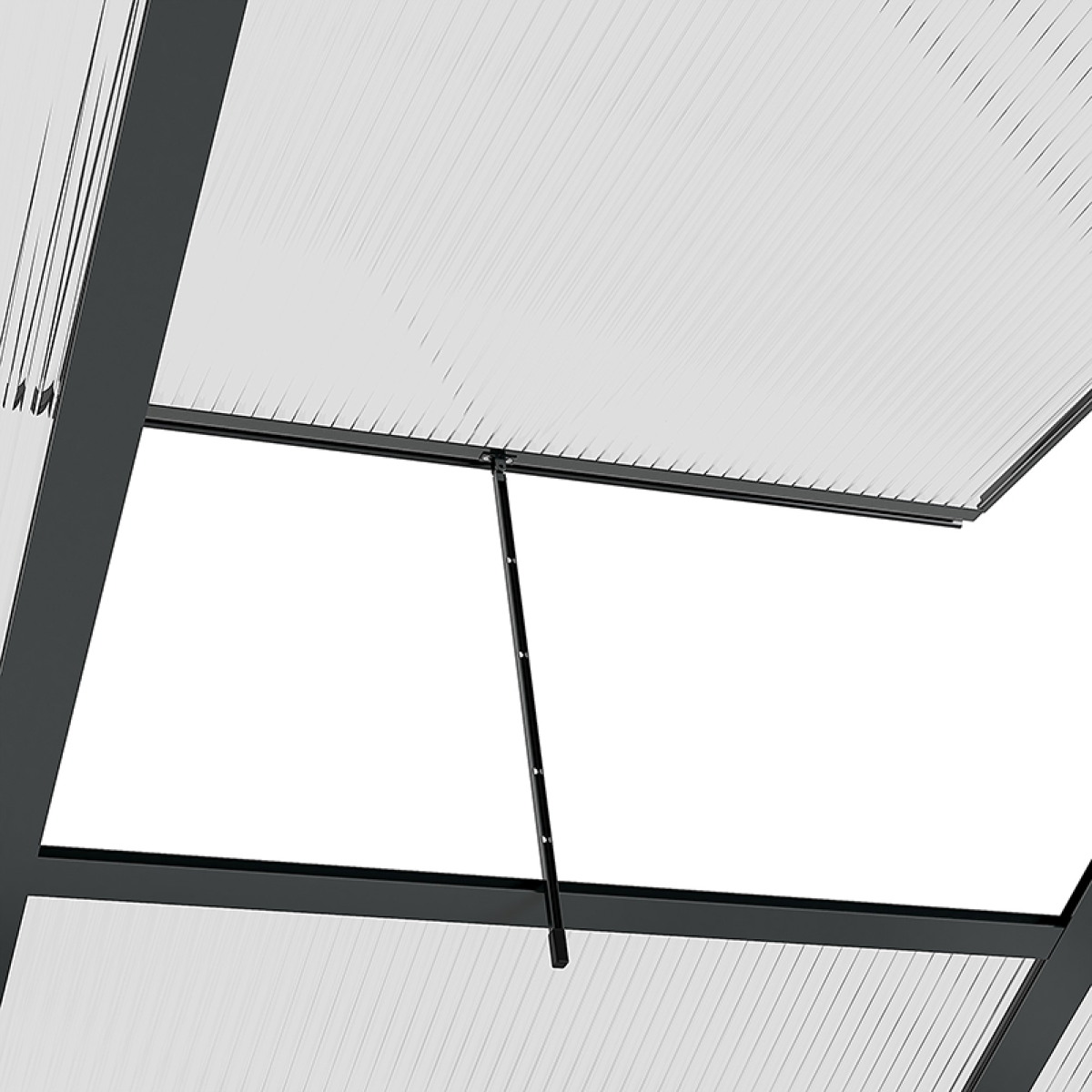 Outsunny 6x6ft Walk-In Polycarbonate Greenhouse, Aluminium Frame, Sliding Door