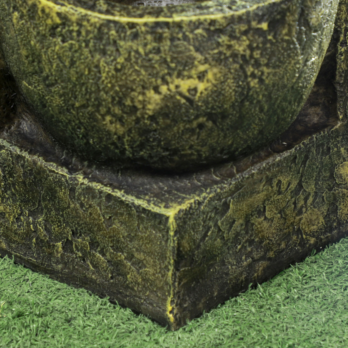 Outsunny 4-Tier Stone Look Garden Fountain with Adjustable Flow