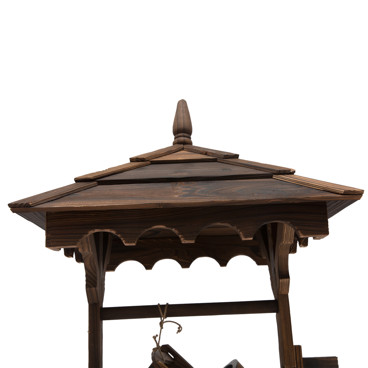 Outsunny Fir Wood Outdoor Wishing Well Garden Fountain with Pump