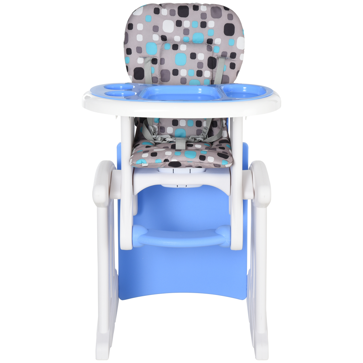 HOMCOM 3-in-1 Convertible Baby High Chair, Rocker & Booster Seat Blue