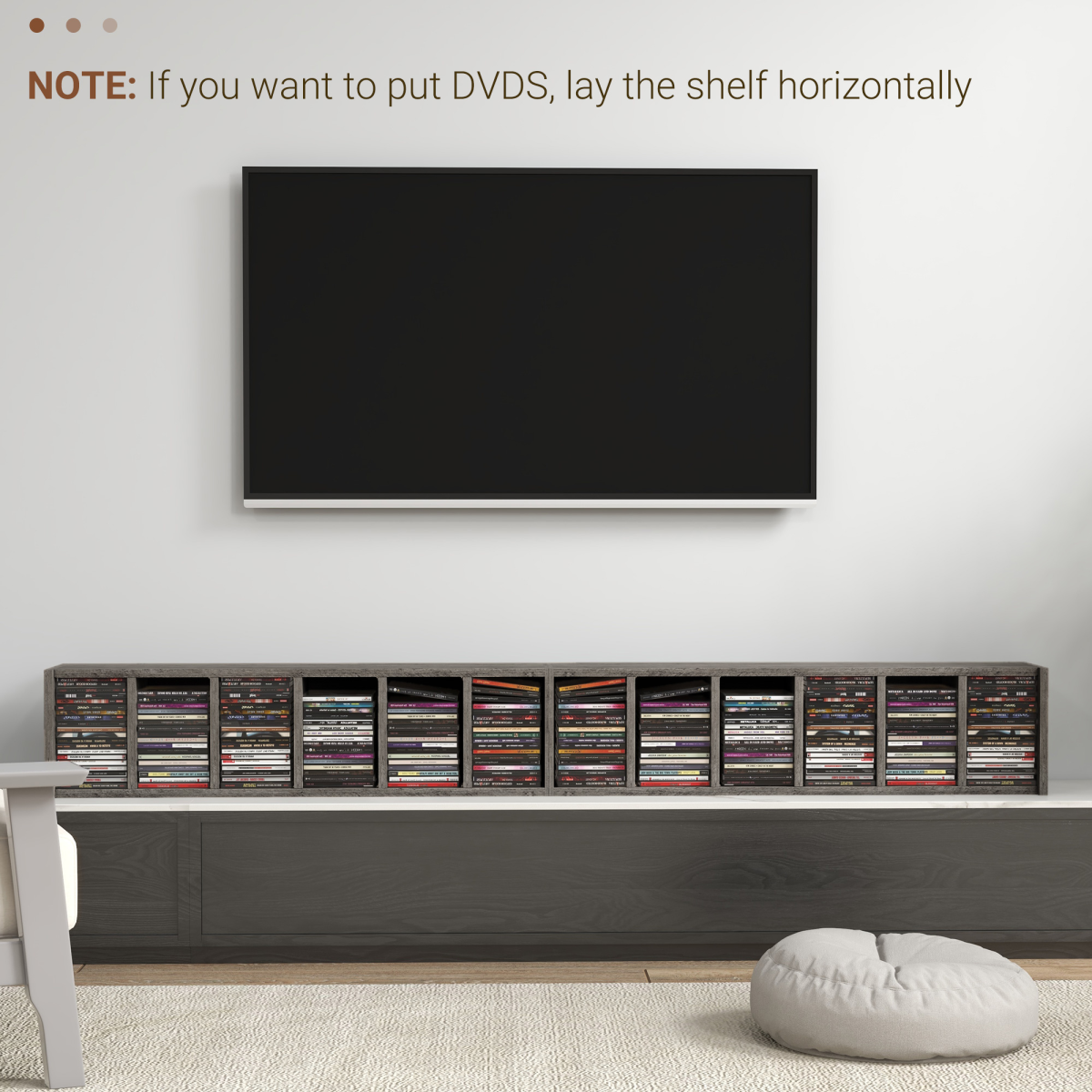 HOMCOM Set of 2 Adjustable CD Media Display Shelf Towers, Mocha Wood