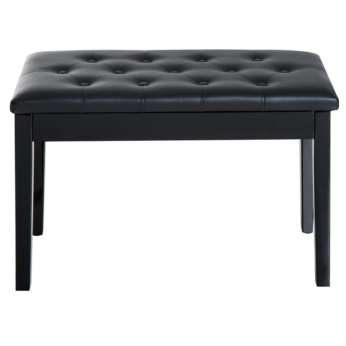 HOMCOM Tufted 2-Seater Piano Bench with Storage, Black