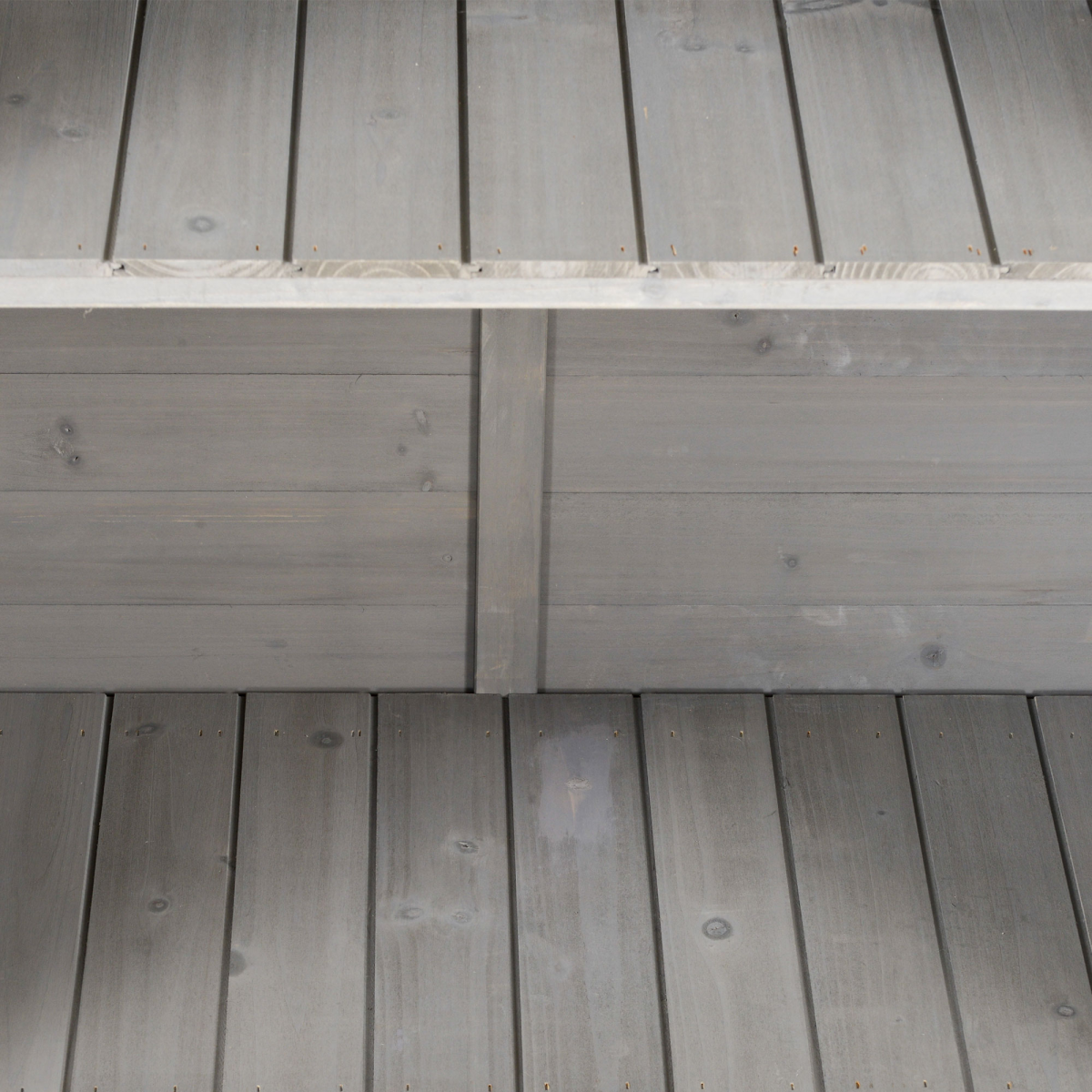 Outsunny Wooden Garden Storage Shed with 2 Slatted Doors, Solid Fir Wood, Grey, 87 x 46.5 x 96.5 cm