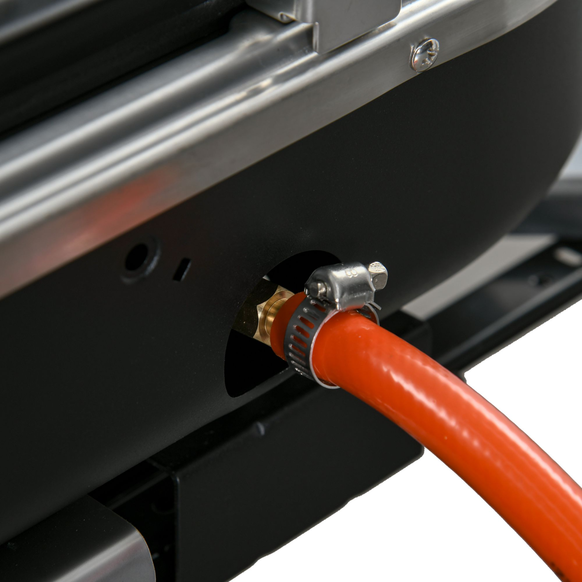 Outsunny Gas BBQ Grill, 2 Burner Tabletop BBQ with Lockable Lid, Thermometer, Piezo Ignition, Foldable Legs