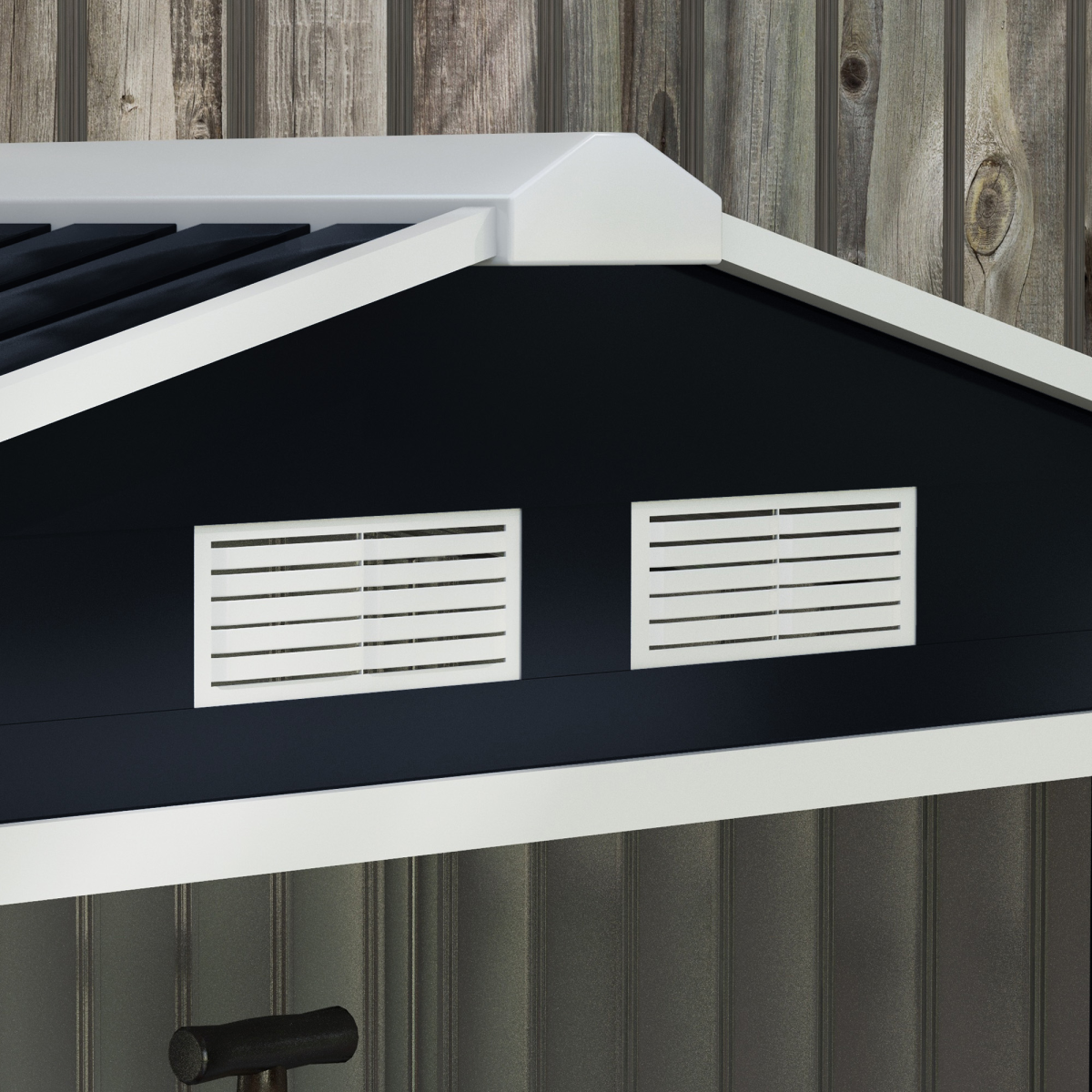 Outsunny Lockable Garden Storage Shed 7ft x 4ft Grey Galvanised Steel with Sloped Roof, Ventilation and Floor Foundation