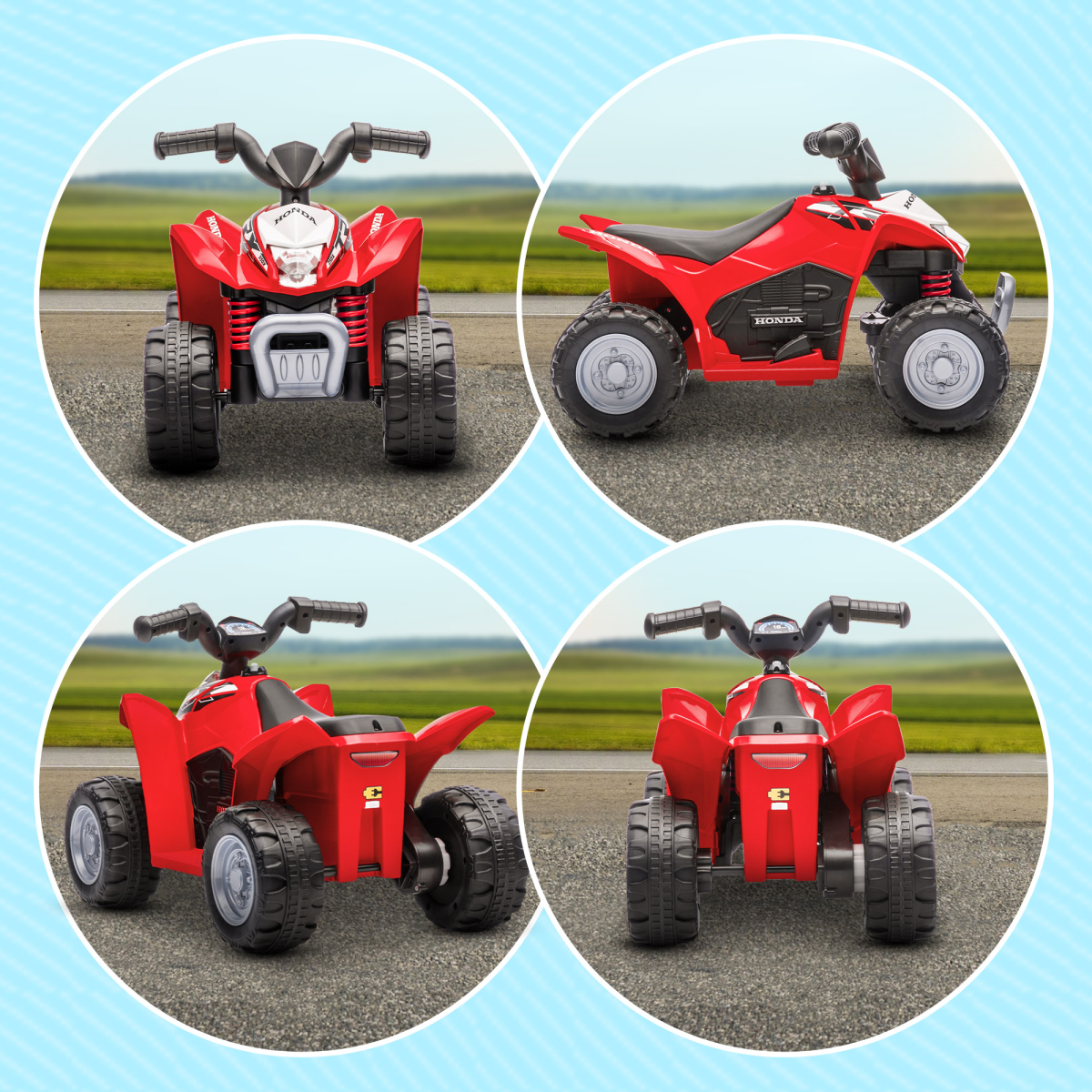 AIYAPLAY Honda Licensed 6V Kids Electric Quad Bike, Red, 18-36M