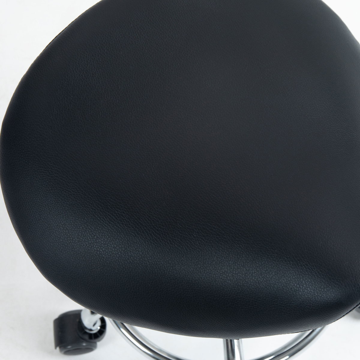 HOMCOM Adjustable Saddle Stool with Rolling Castors, Black