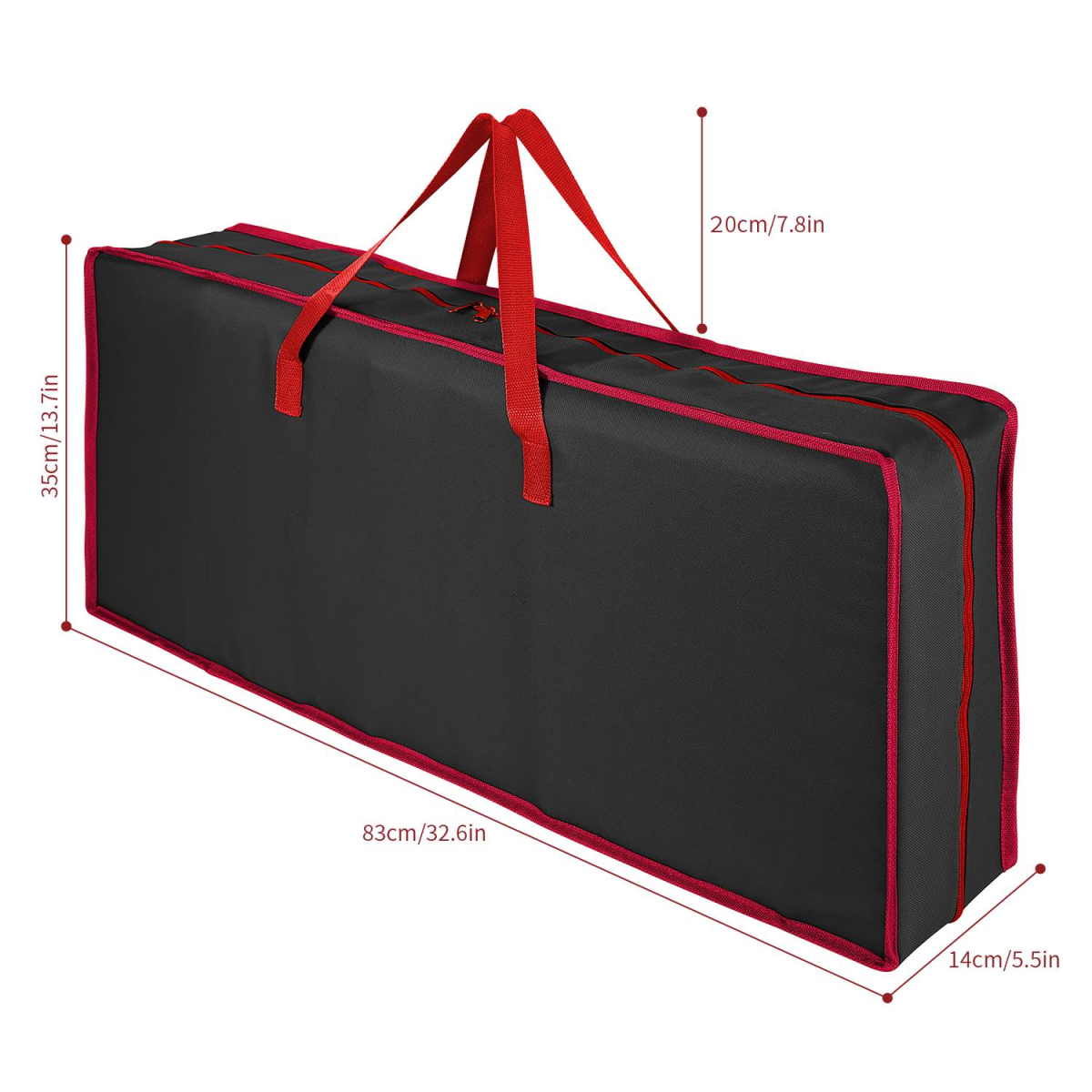 Vinsani Christmas Gift Wrap Storage Bag with Adjustable Fastening Straps and Mesh Compartments Black 1010455