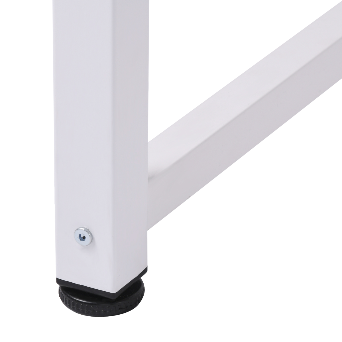 HOMCOM Oak Grain Tone MDF Writing Desk with White Metal Frame, 120W x 60D x 76Hcm