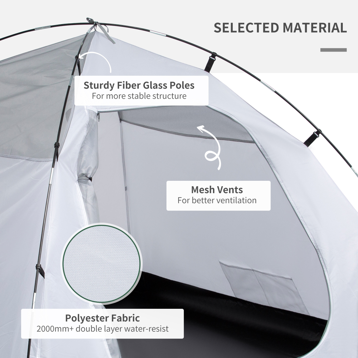 Outsunny Compact Camping Tent with Vestibule & Mesh Vents for Hiking Blue