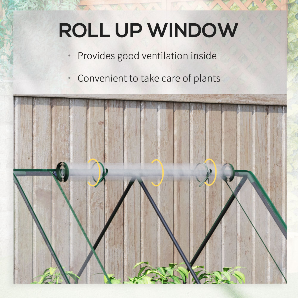 Outsunny 2-in-1 Steel Raised Garden Bed with Greenhouse Cover, Clear