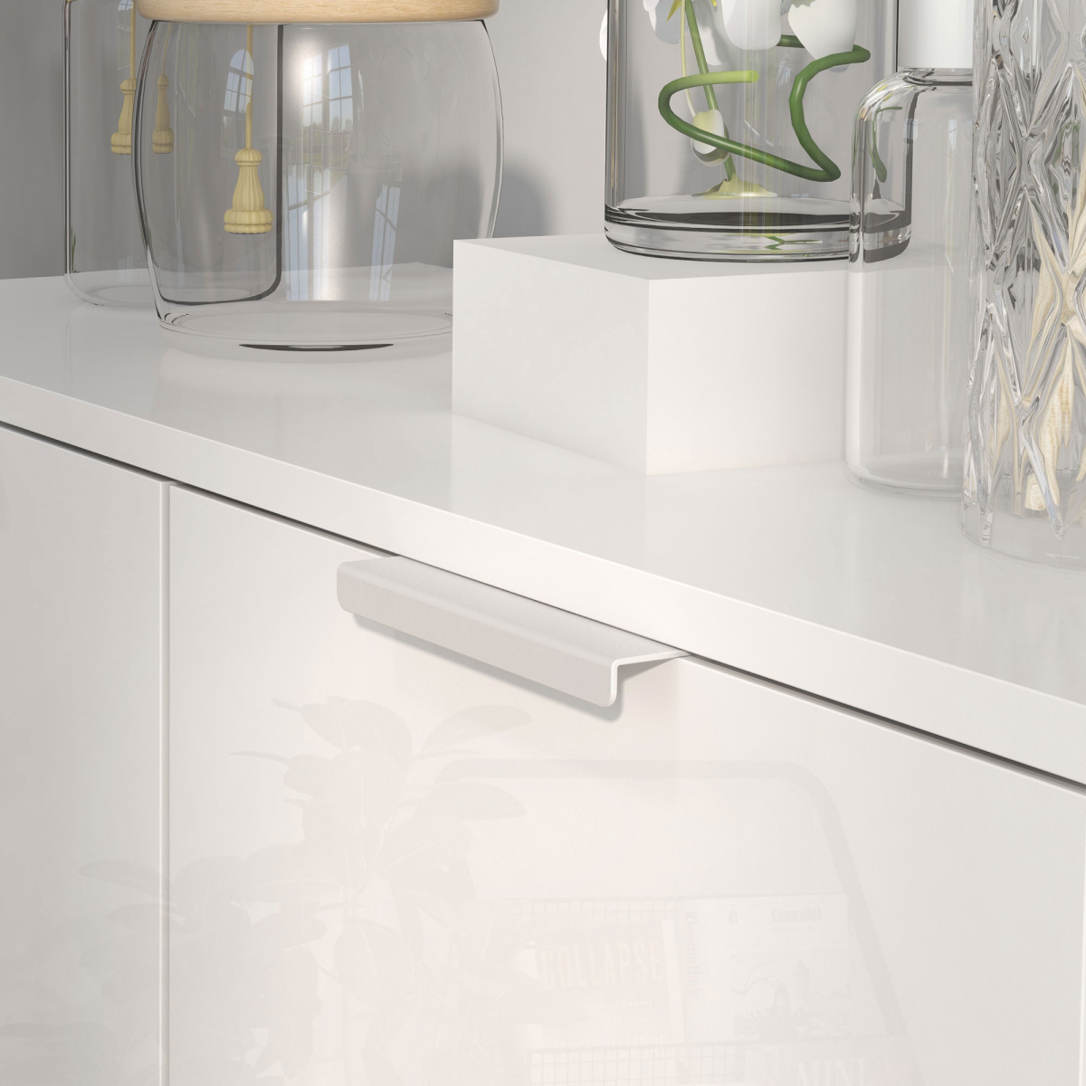 HOMCOM Shoe Storage Cabinet, High Gloss White, Adjustable Shelves