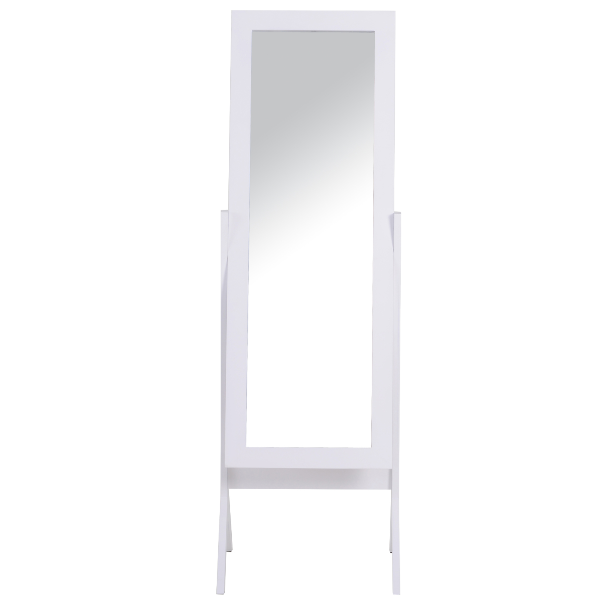 HOMCOM Tall Freestanding Dressing Mirror with Adjustable Tilt, White