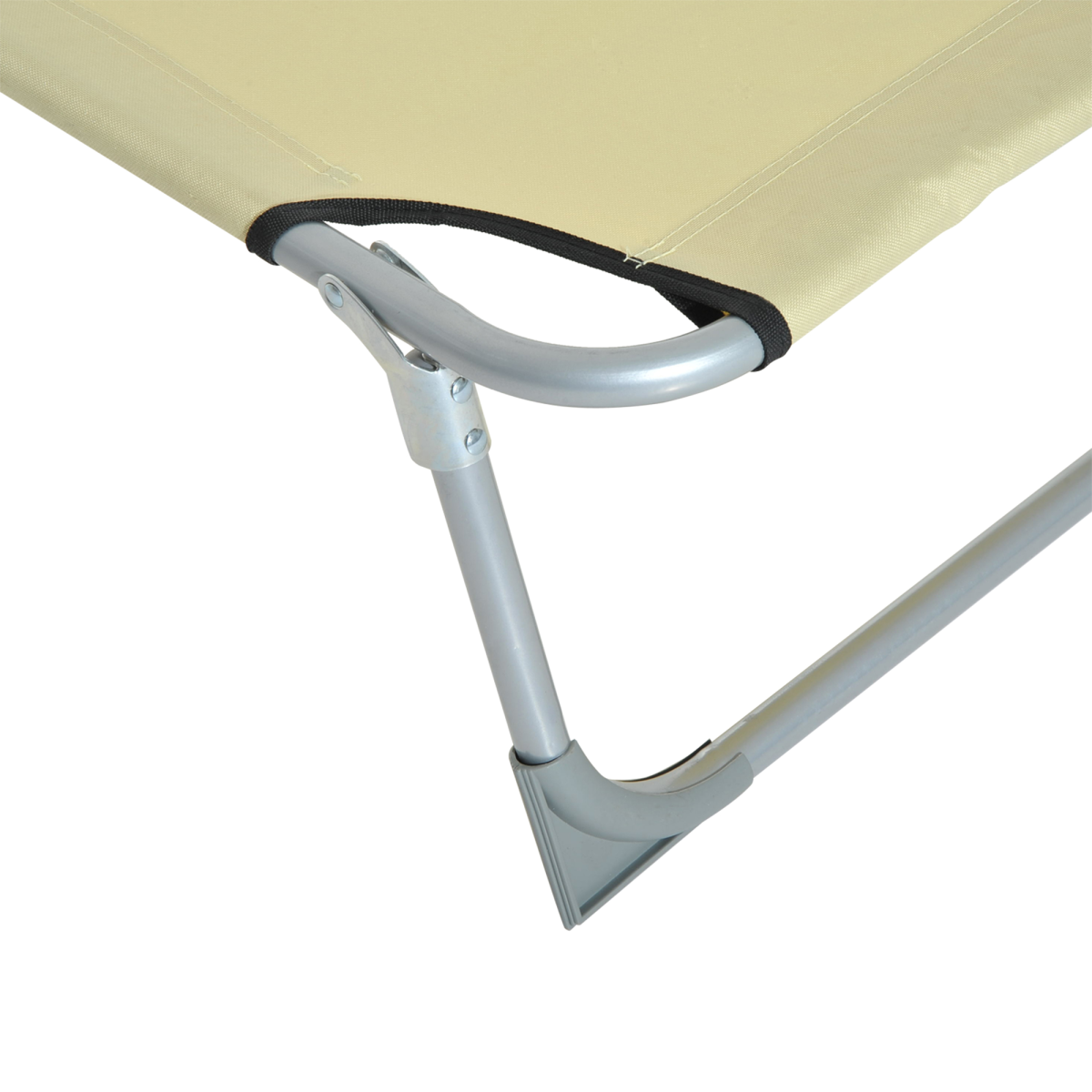 Portable Folding Camping Cot Sun Lounger with Adjustable Back, Outdoor Recliner Chaise Chair