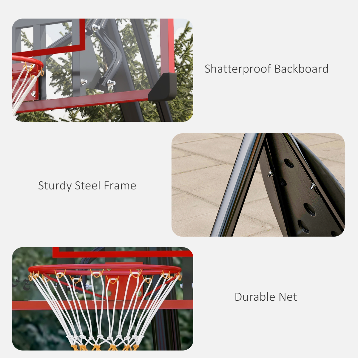 SPORTNOW Adjustable Basketball Hoop with Fillable Base, 2.4-2.9m