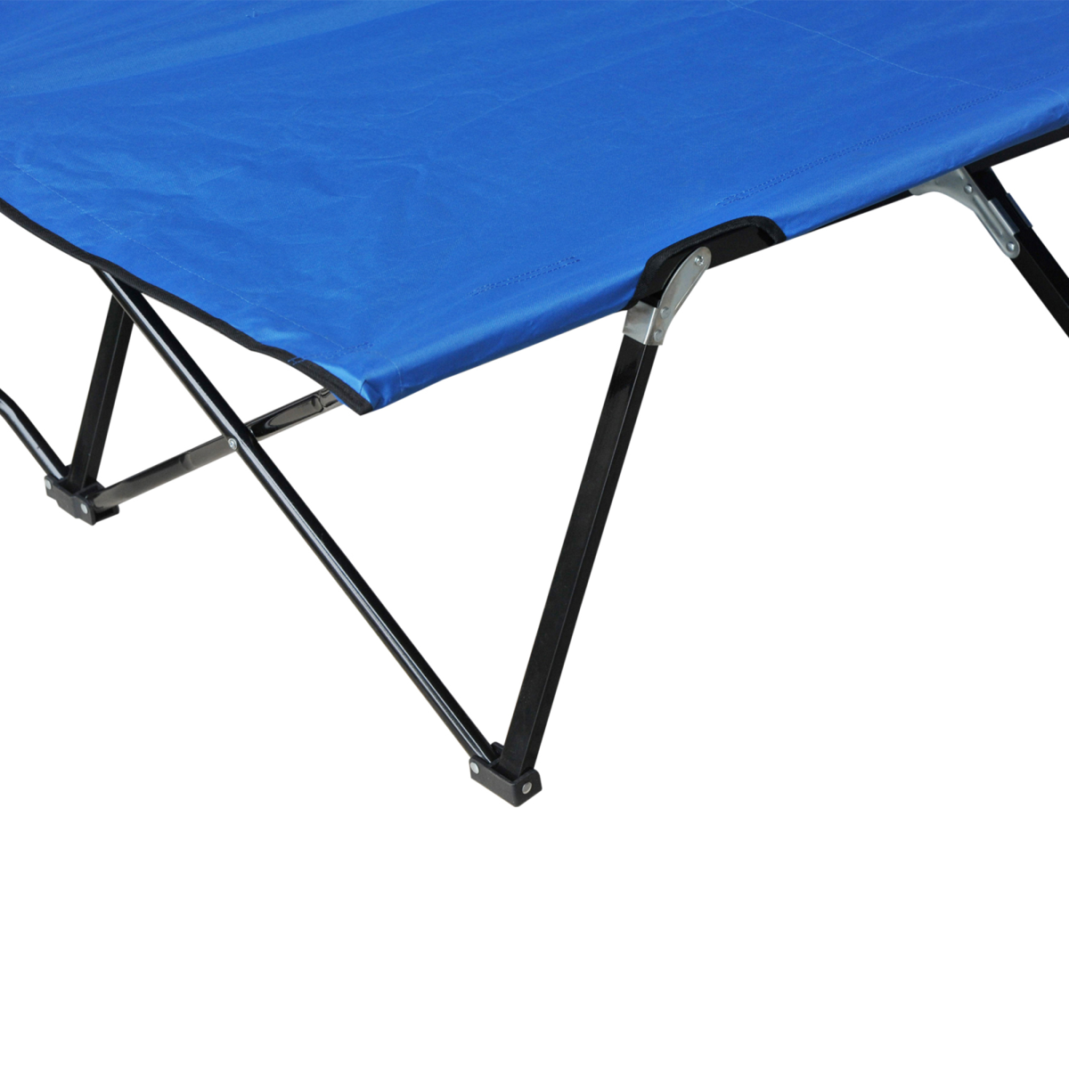 Double Folding Camping Cot with Carry Bag, Portable, Blue