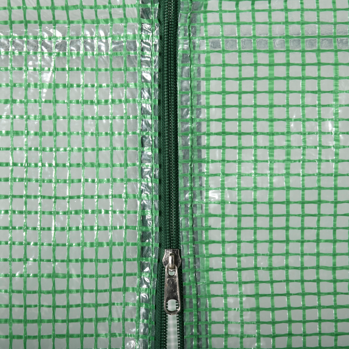 Outsunny Walk-In Greenhouse with 2-Tier Shelves, Roll-Up Zipper Door, PE Cover, 141 x 72 x 191 cm, Green