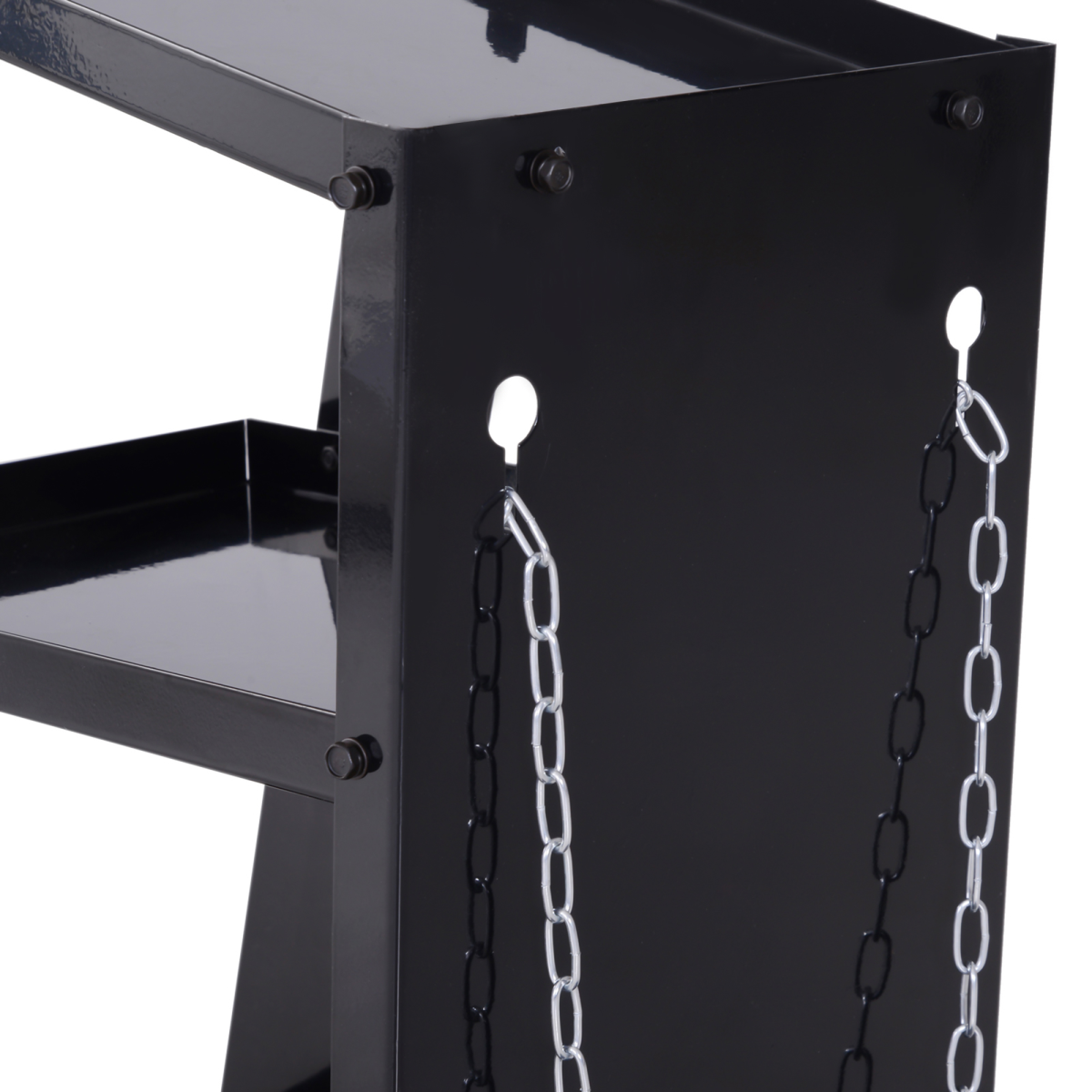 DURHAND Welding Cart Trolley with 3 Storage Trays, 2 Safety Chains, 4 Wheels, Slanted Top Shelf, 50kg Max Load