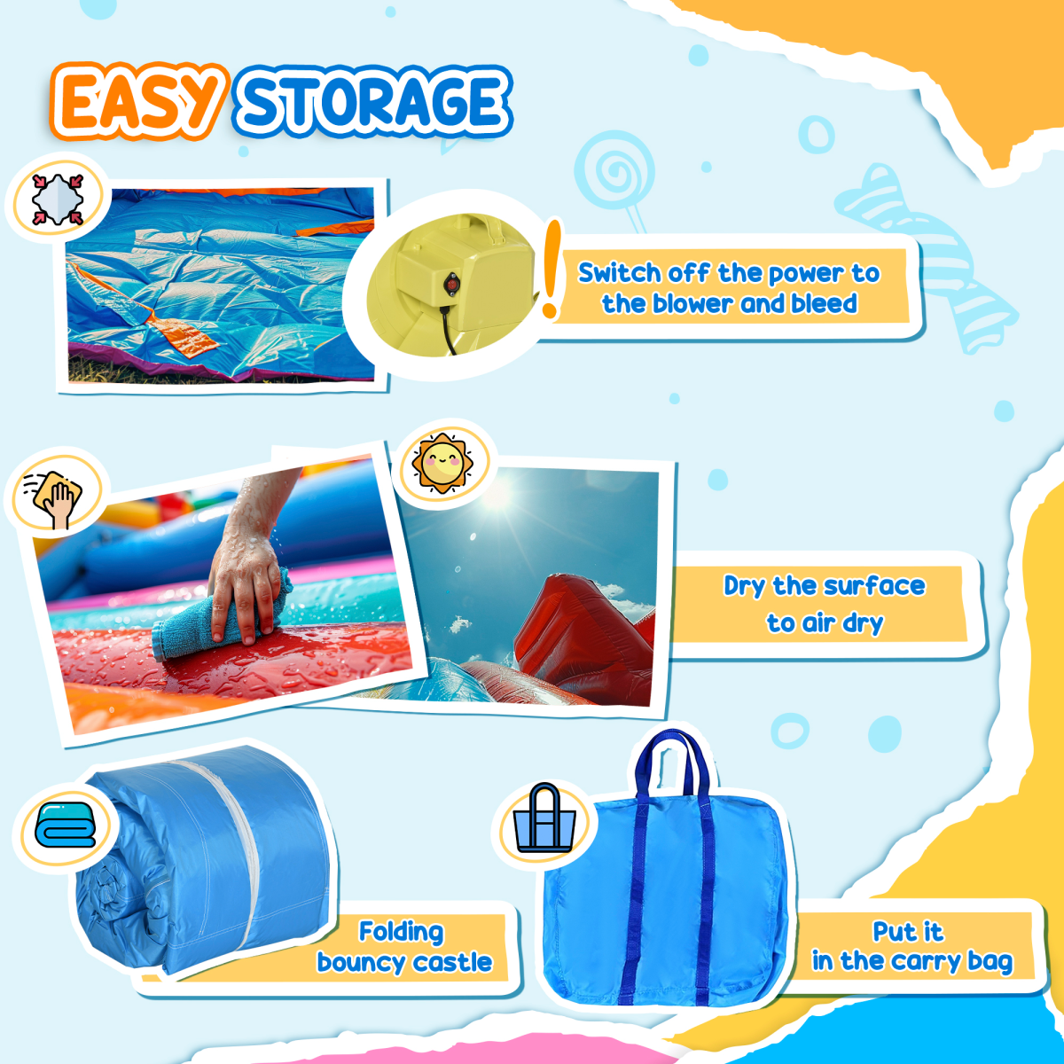 Outsunny Kids Bouncy Castle with Slide, Water Pool, Climbing Wall, Trampoline, Basket, Water Gun and Electric Blower